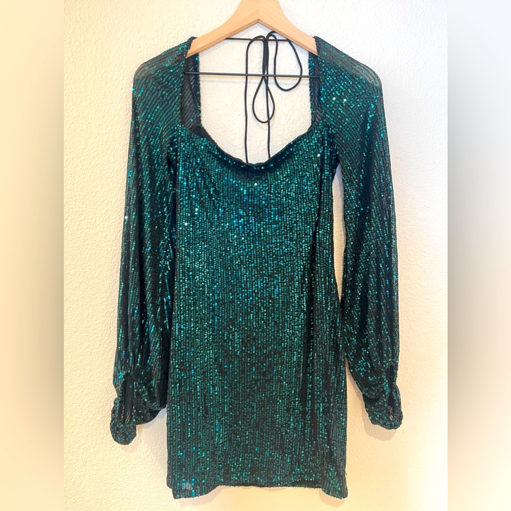 Homecoming Formal Long Sleeve Mini Dress